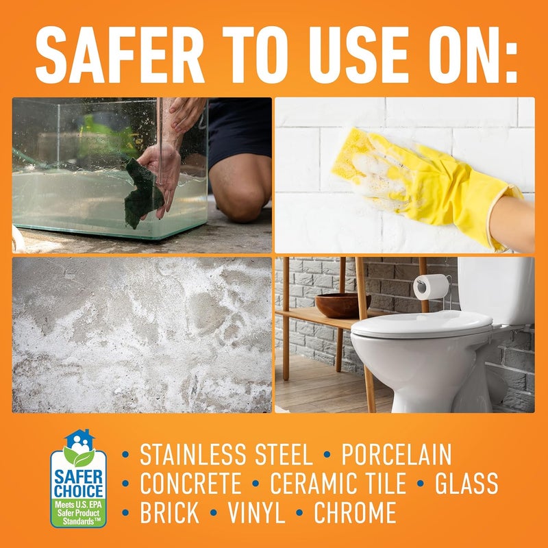 CLR Brands Calcium, Lime & Rust Remover with Cling, 22 oz. Spray Bottle, Adheres to Hard-to-Reach Surfaces, Blasts Calcium, Dissolves Lime Deposits, Zaps Stubborn Rust Stains and Hard Water Deposits - Image 3